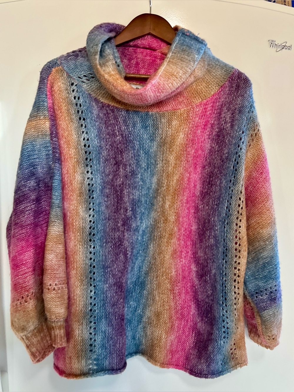 Rain + Rose Fuzzy Balloon Bell Sleeve Sweater XL